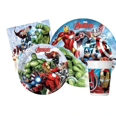 Image de Ciao Kit Vaisselle de Fête Marvel Avengers (Assiettes, gobelets, Serviettes), AZ070, Multicolor