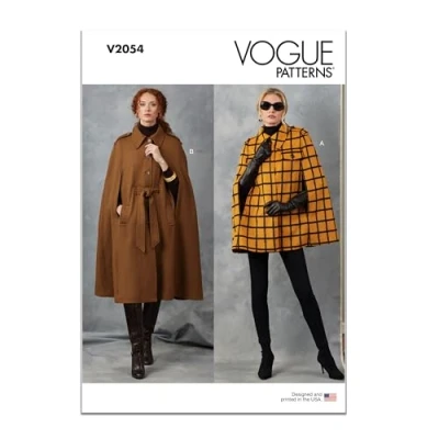 Image de Vogue Patterns Paper Pattern V2054A Capes et ceinture pour femme A (XS S M L XL XXL)