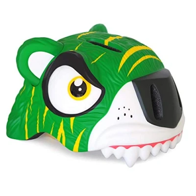 Image de Crazy Safety Casque de vélo pour Enfants 2 7 Ans vélo, Skateboard, Cyclisme, Course, Trottinette, Rollers 3D Animalier léger et Ajustable 49 55 cm (Tigre Vert)