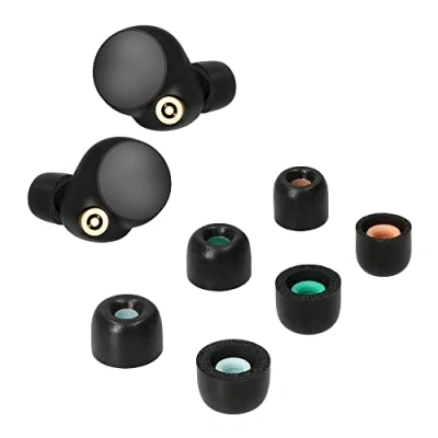 Image de kwmobile 6X Embout Compatible avec Sony WF 1000XM4 Embouts de Rechange en Mousse pour Écouteurs 3 Tailles S M L Noir