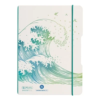 Image de Herlitz 50033669 Flex Cahier A5 40 feuilles pointillées Motif vague Vert 1 pièce