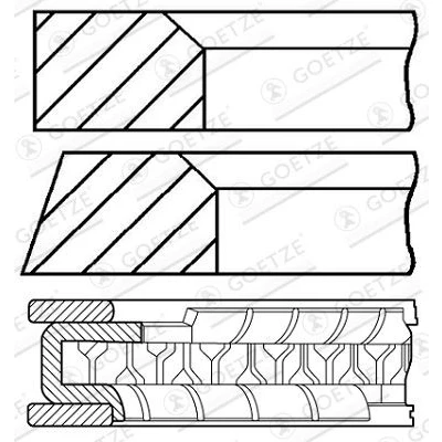 Image de GOETZE ENGINE 08 154206 00 Jeu De Segments Pistons 70,4 0,4 PEUGEOT: 205 II 3/5 portes, 106 I portes