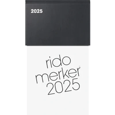 Image de rido/idé Carnet de notes modèle Merker (2025), 1 page = jour, 108 x 201 mm, 736 pages, couverture en plastique, noir
