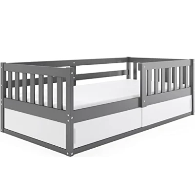 Image de Interbeds lit Enfant Smart 80x160 Simple avec Sommer et Coffre sous Le (Gris)