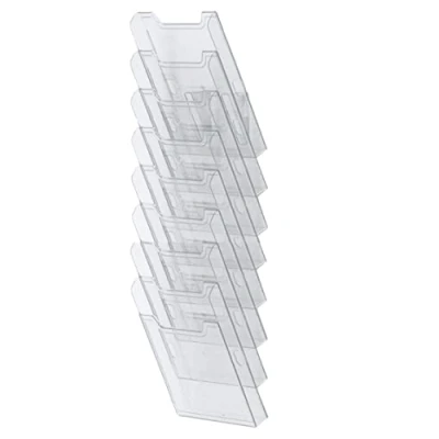 Image de Exacompta Réf. 64858D 1 trieur mural Format A4 vertical 8 compartiments profondeur de 26 mm A fixer au mur (accroches fournies) Dimensions : 15,5 x 23,9 81,7 cm Cristal