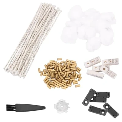 Image de POFIBO Ensemble d&#039;accessoires pour briquet à Essence, de pièces Rechange briquet, Comprenant des silex, du Coton, Une mèche, Un Joint, Feutre, Brosse et Tournevis.