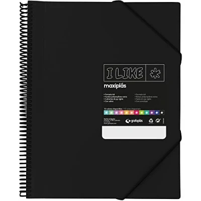 Image de Grafoplás 39822235. Maxiplás Like Lot de 20 pochettes transparentes en spirale Violet A4 Couverture rigide opaque polypropylène