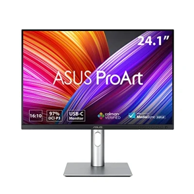 Image de ASUS ProArt PA248CRV Moniteur professionnel 24,1&quot;, IPS, 16:10, WUXGA (1920 x 1200), 97 % DCI P3, Précision des couleurs ΔE &lt; 2, Calman, HDR 10, USB C PD 96W, VESA MediaSync, Pied ergonomique