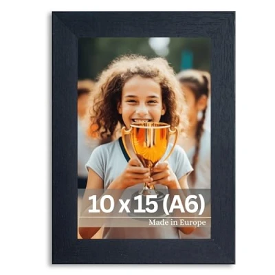 Image de Victor Cadre Photo Dix 10x15 cm (A6) en Noir Moderne Bois Verre Acrylique incassable