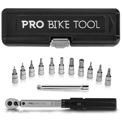 Image de Clé dynamométrique dinamometric vélo Outil de précision pour et moto Ajustement facile 1/4&quot; Mesure 2 à 20 Nm Embouts hexagonaux torx inclus Kit complet entretien