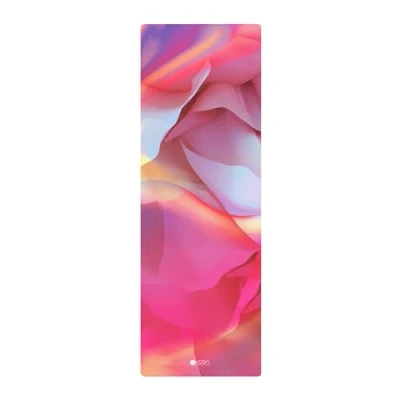 Image de yoga Design Lab Tapis de 2 en 1 + serviette Idéal pour le chaud, Power, Bikram, Ashtanga, Sweat Qualité studio Sangle transport incluse Rose 5,5 mm