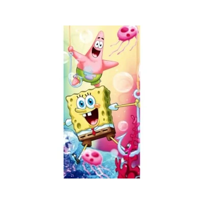 Image de Jerry Fabrics Bob L&#039;eponge Serviette De Plage en Coton Multicolore 70 X 140 Cm