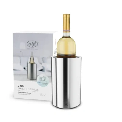 Image de alfi Vino, Champagne Mat, rafraîchisseur à Bouteilles en INOX, pour des de 0,70 1 l, Maintenir Froid sans Eau Condensation ni glaçons, Boissons fraîches jusqu&#039;à la dernière Goutte