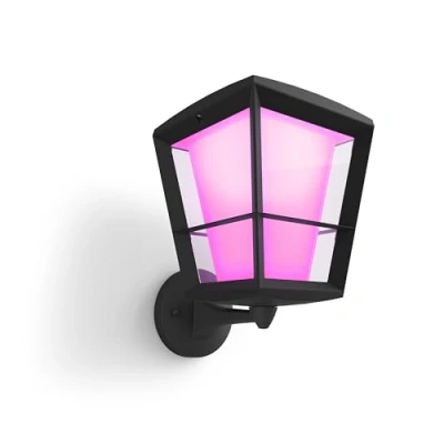 Image de Philips Hue White &amp; Color Ambiance ECONIC Applique extérieure montante Noir, fonctionne avec Alexa, Google Assistant et Apple Homekit