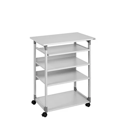 Image de Durable 372010 System Computer Poste Informatique Mobile avec Hauteur de Travail Ajustable Dimensions (L x H P) 75 95/115 53,4 cm Finition Gris/Gris