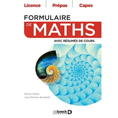 Image de Formulaire de maths: Avec résumés cours Licence Prépas Capes Livre d’occasion Correct