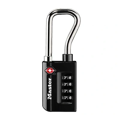 Image de Master Lock 4696EURDBLK Cadenas de voyage combiné certifié TSA, noir, 10,6 x 3,5 1,4 cm