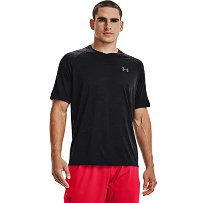 Image de Under Armour T Shirt Tech 2.0 à Manches Courtes et col en V pour Homme, Noir (001)/Graphite, XX Large