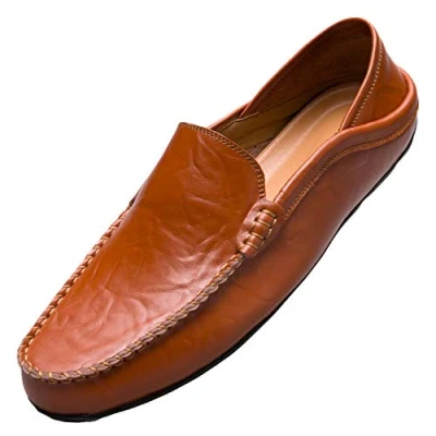 Image de Unitysow Mocassins Homme Cuir Slip on Penny Loafers LéGèRes Confort Chaussures de Conduite Plat Décontractées,Marron,EU 40