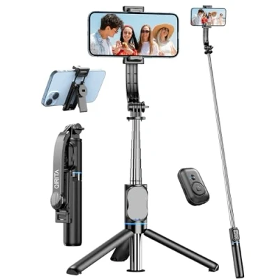 Image de Perche à Selfie Trépied pour Smartphone, 41&#039;&#039; Support de Téléphone avec Télécommande, Trepied Telephone Portable Voyages, Vlogs, Compatible iPhone, Samsung
