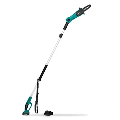 Image de Élagueuse sur Perche sans fil 20V Tête inclinable extensible (200 260 cm) 1 batterie 2.0ah et un chargeur rapide inclus