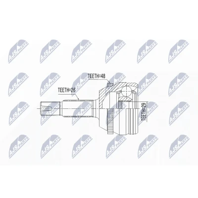 Image de NTY NPZ TY 098 Tête De Cardan côté roue TOYOTA: Corolla IX 3/5 portes