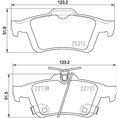 Image de HELLA 8DB 355 037 661 Jeu de plaquettes frein avec indicateur d&#039;usure FORD: Focus 3, 3 Turnier, Mk3 Van / Break