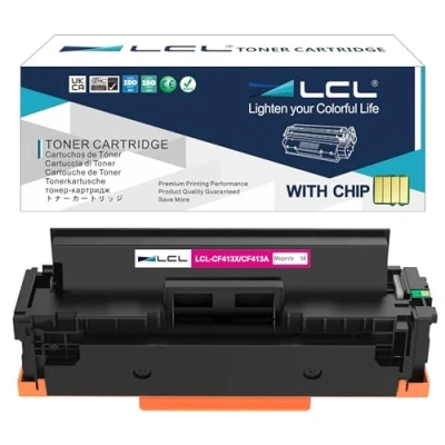 Image de LCL Cartouche de Toner Compatible 410A 410X CF413A CF413X 5000pages (1 Magenta) Remplacement pour HP Color LaserJet Pro MFP M477fnw M477fdn M477fdnw M452dn M452dw M452nw M377dw