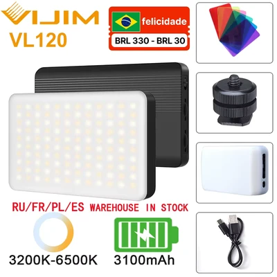 Image de Lampe de caméra LED VIJIM VL 120 RGB avec panneau lumineux bicolore 3200 6500K