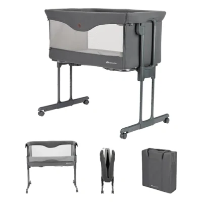 Image de Bebeconfort Amara, Lit cododo bébé, 0 6 mois, 9 kg, berceau cododo, et 2 en 1, Pliage compact 3 secondes, Facile à transporter, Sac de voyage pratique, Tinted Graphite
