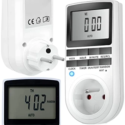Image de Retoo Prise Programmable numérique et programmateur Electrique à Cycle Alternatif répétitif Minuteur Compte rebours, Minuterie pour Lampes, Machines café