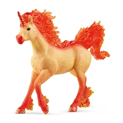 Image de schleich 70756 Bayala Étalon Licorne de Feu Elementa Figurine Cheval à la Crinière et Queue Transparentes pour Garçons Filles Cadeau Enfants Partir 5 ans