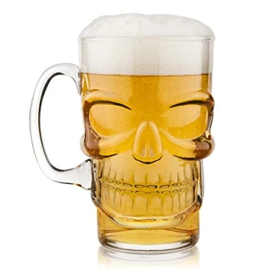 Image de Final Touch FTA1862 Gothic Skull Beer Lager Pint Verre, Barware Halloween