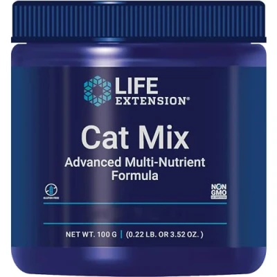 Image de Life Extension, Cat Mix, Poudre Multivitaminée pour Chats, 100g, Testé en Laboratoire, Sans Gluten, Soja, OGM