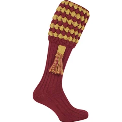 Image de Jack Pyke Chaussettes de Chasse Pebble avec Garters Bordeaux