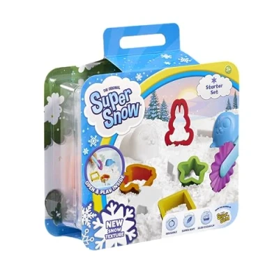 Image de Super Snow Kit pour Débuter Jeu Créatif Enfants à Partir de 3 Ans Sable Magique Construction et d&#039;Imagination Doux au Toucher Boite Se Transforme en Plateau