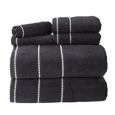 Image de Lavish Home à séchage Rapide% Coton Zero Twist 6piece Ensemble de Toilette Blanc