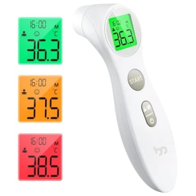 Image de Thermomètre Frontal Bebe et Adultes, Thermometre Medical Numérique sans Contact pour la Fièvre, Infrarouge précis Instantané à l&#039;opération Simple Blanc