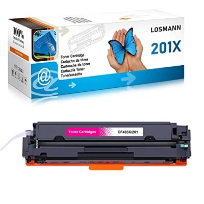 Image de LOSMANN Toner Cartouche de Remplacement pour HP 201X CF400X CF401X CF402X CF403X Color Laserjet Pro MFP M277dw M252dw M277n M252n M274n M277c6 M277 M252 ( 1 x Magenta )