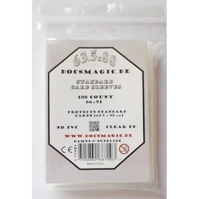 Image de docsmagic.de 100 Card Game Sleeves Klar Clear 63,5 x 88 Standard 66 91