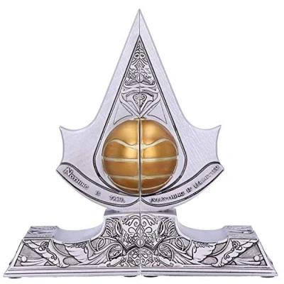 Image de Nemesis Now B5349S0 Serre Livres en résine sous Licence Officielle Assassin&#039;s Creed Apple of Eden, Silver, 18,5cm