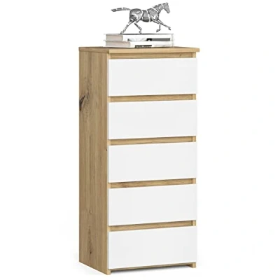 Image de AKORD Commode Tiroirs à roulettes Fonctionnel Idéal en Set Robuste Design Universel Chêne Artisanal