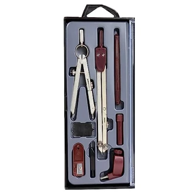 Image de Liquidraw Lot de 8 Compas dessin technique professionnel Ensemble géométrie en métal avec nœud à ressort Outils pour l&#039;école, l&#039;ingénierie, l&#039;architecture, le travail du