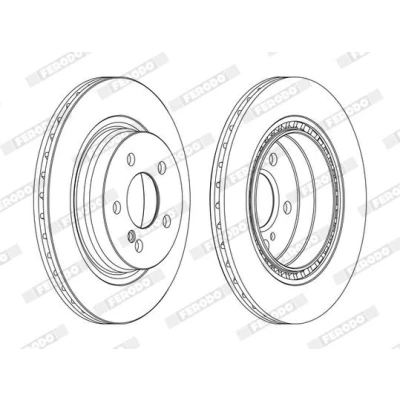 Image de FERODO PREMIER DDF1700C Disque de frein 300 22 5 ventilé revêtu avec vis/boulons MERCEDES BENZ: Classe E Cabriolet, C Berline, Break