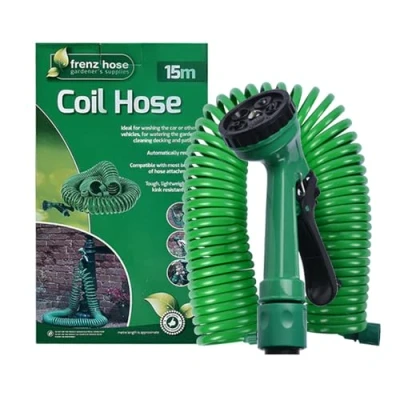 Image de Efymosce Tuyau d&#039;arrosage en Spirale, Arrosage Spirale Extensible avec 7 Modes Pistolet pour Jardin (15M)
