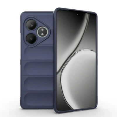 Image de EASSGU Coque pour Realme GT 6 / 6T (6.78&quot; inches) Soft TPU Silicone Anti Fall and Scratch Mobile Phone Etui Bleu foncé