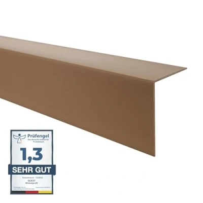 Image de Quest Angle de protection des bords en PVC Sans ruban adhésif Barre d&#039;angle et coins 40 x mm 200 cm Marron