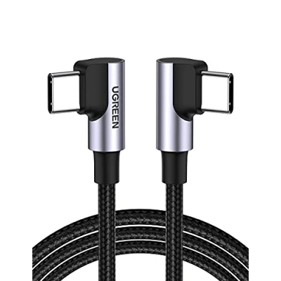 Image de UGREEN Câble USB C vers Coudé 100W 5A Type 90 Degrés Charge Rapide Nylon Tressé Compatible avec iPhone 16 Plus Pro Max 15 Macbook iPad Galaxy S24 Ultra S23 A55 (1M)