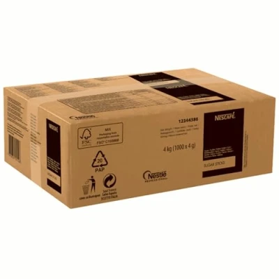 Image de NESCAFÉ Sticks de Sucre Carton 1000 4g 100% Blanc Format Pratique en Stick Doses Individuelles Accessoires pour Café, Boissons Chaudes