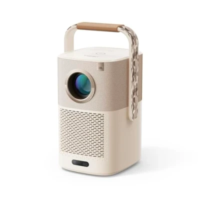Image de 【Son JBL et Batterie Intégrée】 Videoprojecteur WiFi Bluetooth T2, Projecteur Portable Natif 1080P Auto Focus/Keystone, 450 ANSI Lumens, Haut Parleur 2X8W (Camouflage Handle)